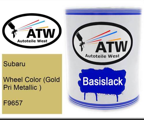 Subaru, Wheel Color (Gold Pri Metallic ), F9657: 1L Lackdose, von ATW Autoteile West.